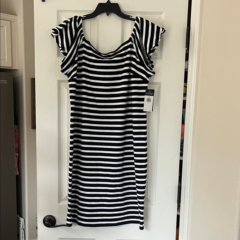 Ralph Lauren Black and White Striped Dress